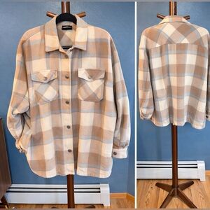 Women’s Plaid Shacket – XL | Soft, Cozy & Warm